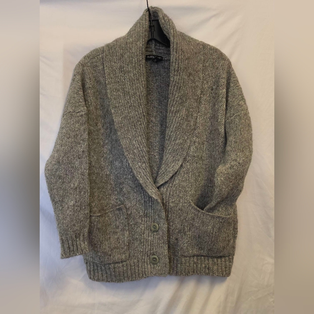 Eileen Fisher Gray Shawl Collar Cardigan
